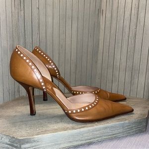 Michael Kors Caramel Leather Pointed Toe Heels Made in Italy 10M